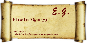Eisele György névjegykártya